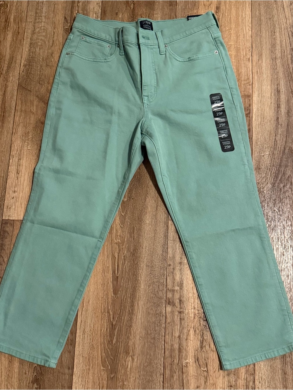 J. Crew Straight Jeans in Mint Green